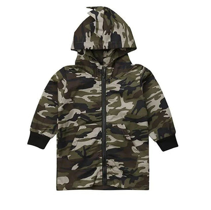 Elevate Your Child's Style with a Camouflage Dinosaur Hooded Jacket - Home Kartz