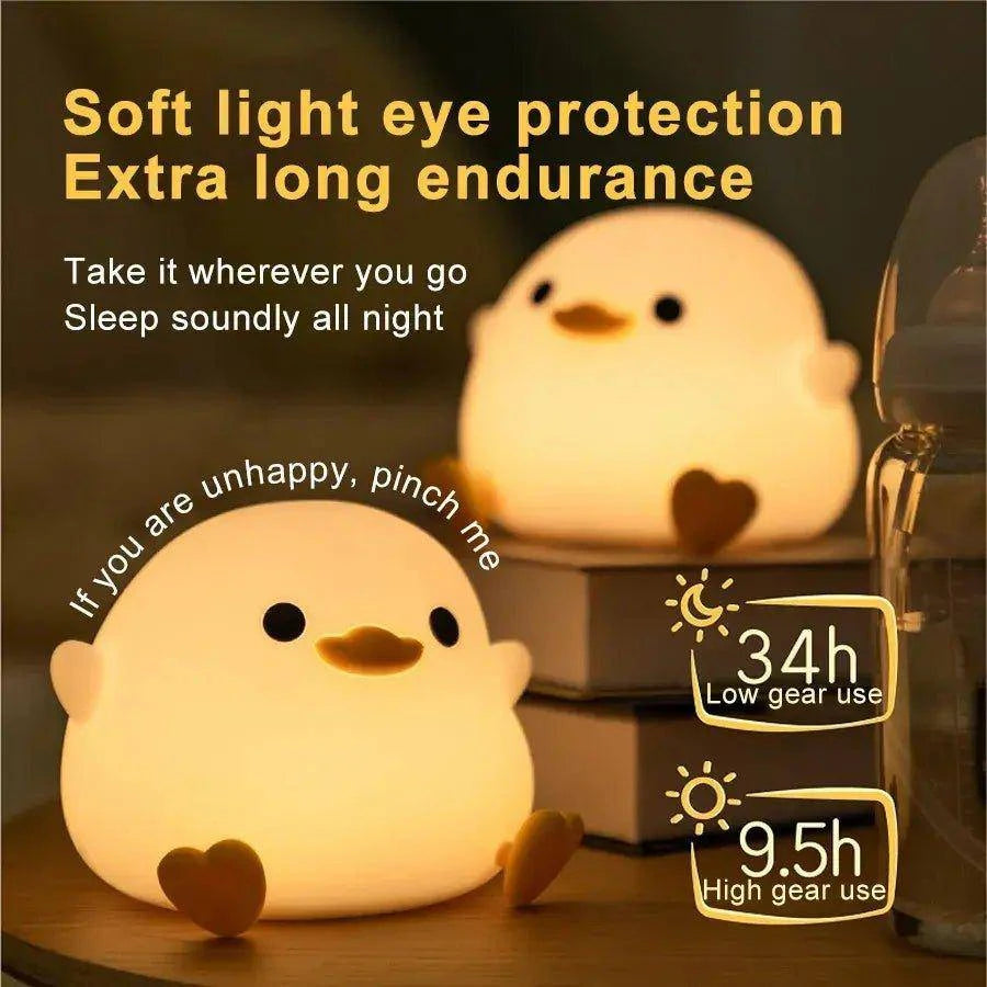 Charming Cartoon Duck LED Night Light – Soft Glow for Kids’ Bedroom, Nursery, or Playroom - Home Kartz