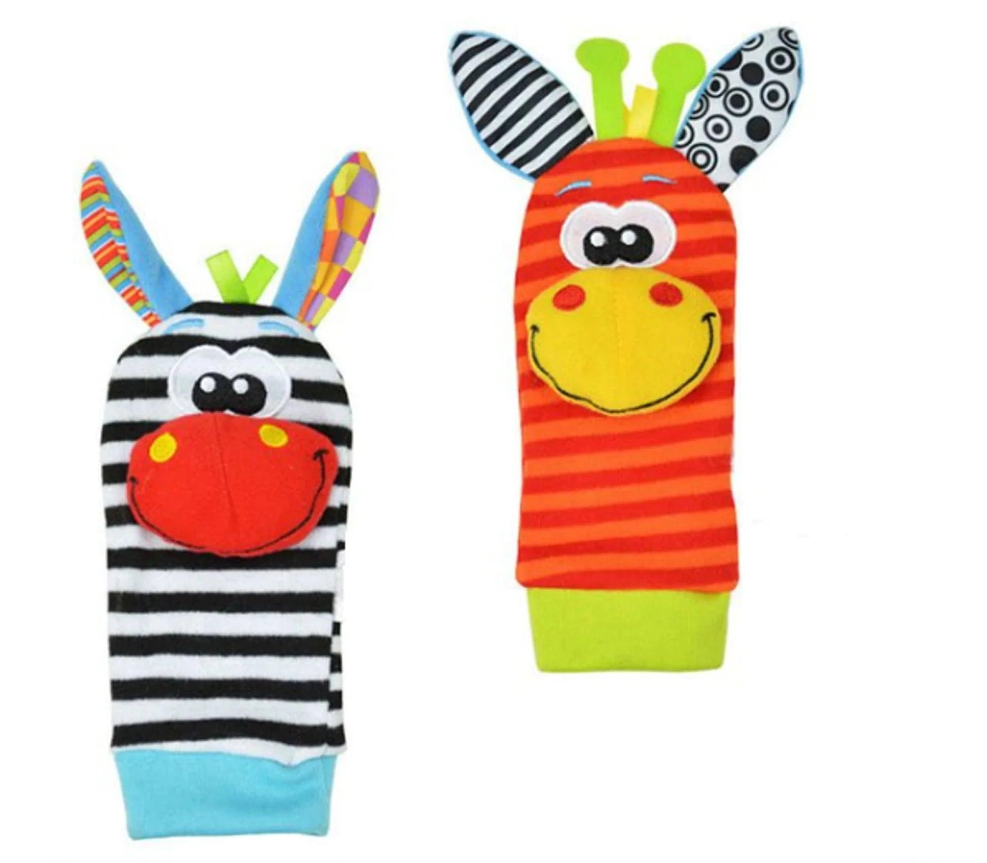 Engage Your Baby with Cartoon Plush Socks Wrist Strap Rattles - Home Kartz
