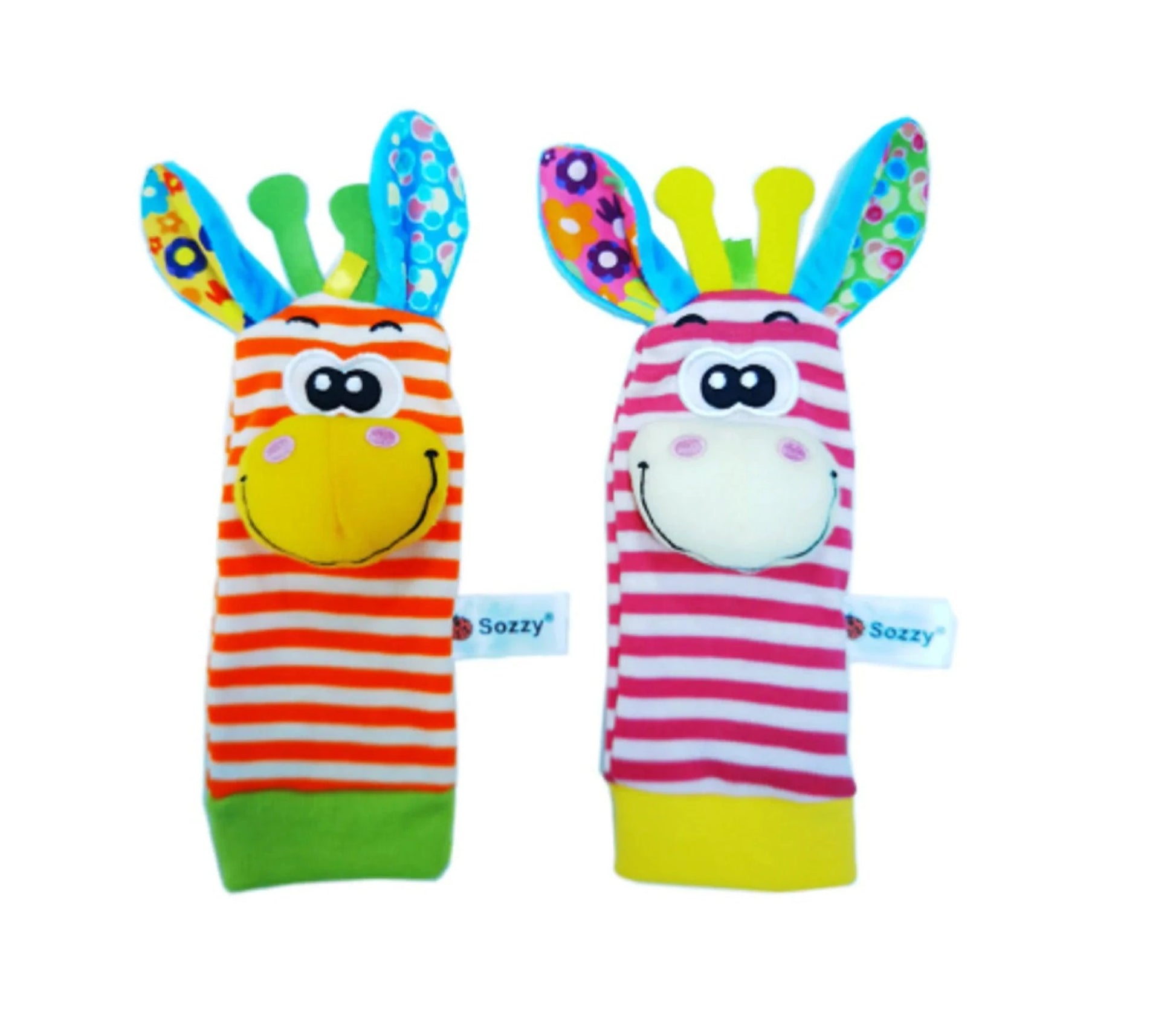 Engage Your Baby with Cartoon Plush Socks Wrist Strap Rattles - Home Kartz