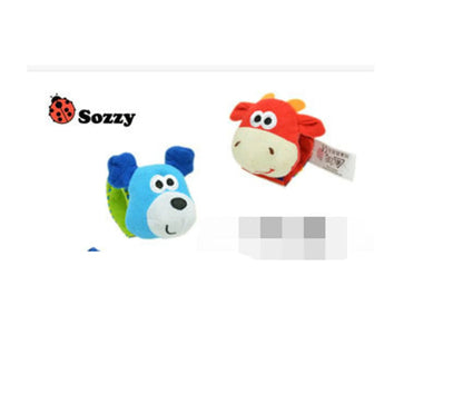 Engage Your Baby with Cartoon Plush Socks Wrist Strap Rattles - Home Kartz