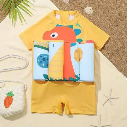 Cartoon Print One-Piece Floating Rash Guard Bathing Suit – Safe & Stylish Swimwear for Kids - Home Kartz