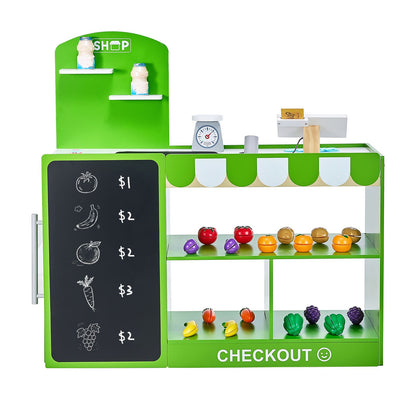 Wooden Grocery Store Market Stand for Kids