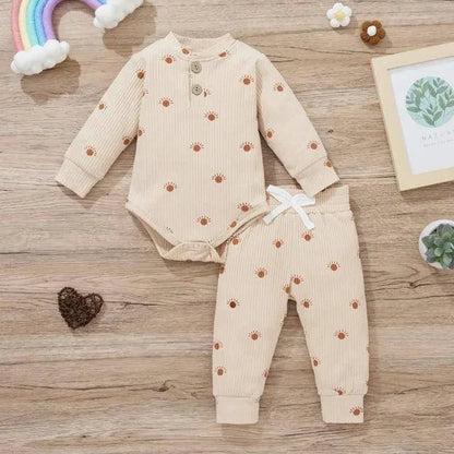 Introducing Our Adorable and Practical Newborn Fashion Bundle: Baby Bodysuits and Elastic Pants Set - Home Kartz