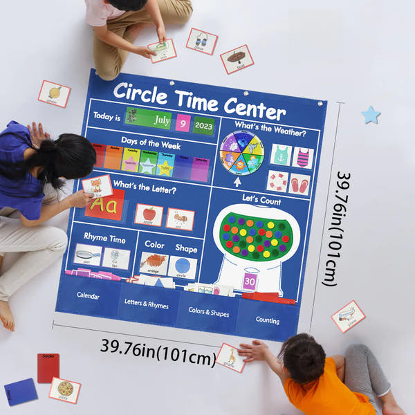 Circle Time Learning Center Card Bag | All-in-One Calendar, Weather & Math Kit