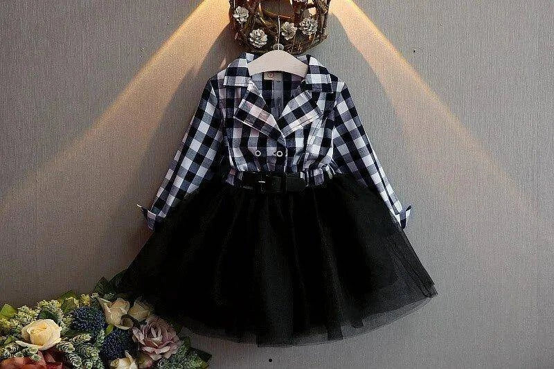 Elegant Checked Lace Dress for Girls: Comfort Meets Style - Home Kartz