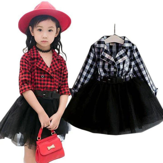 Elegant Checked Lace Dress for Girls: Comfort Meets Style - Home Kartz