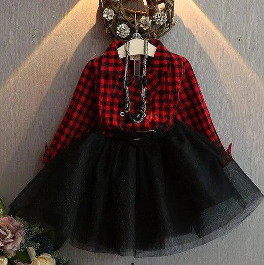 Elegant Checked Lace Dress for Girls: Comfort Meets Style - Home Kartz