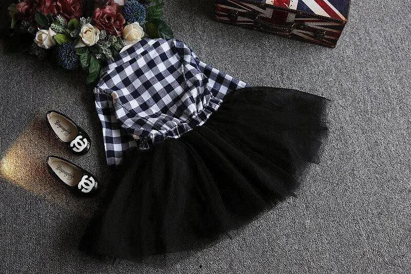Elegant Checked Lace Dress for Girls: Comfort Meets Style - Home Kartz