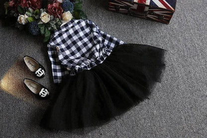 Elegant Checked Lace Dress for Girls: Comfort Meets Style - Home Kartz