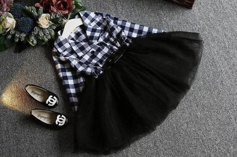 Elegant Checked Lace Dress for Girls: Comfort Meets Style - Home Kartz
