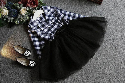 Elegant Checked Lace Dress for Girls: Comfort Meets Style - Home Kartz