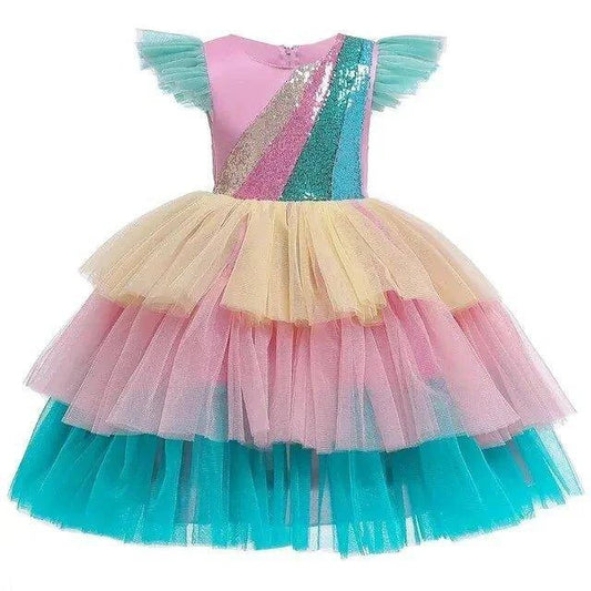 Enchanting Christmas Clothes For Girls - Floral Dresses in Pink and Green - Home Kartz