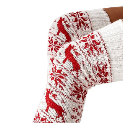 Festive Christmas Knee Stockings with Snowflake Design - Cozy and Stylish - Home Kartz