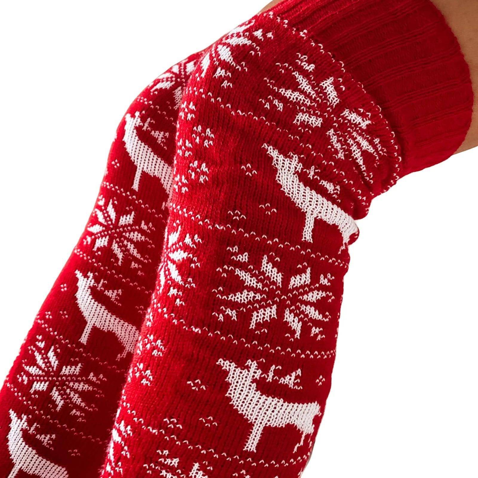 Festive Christmas Knee Stockings with Snowflake Design - Cozy and Stylish - Home Kartz