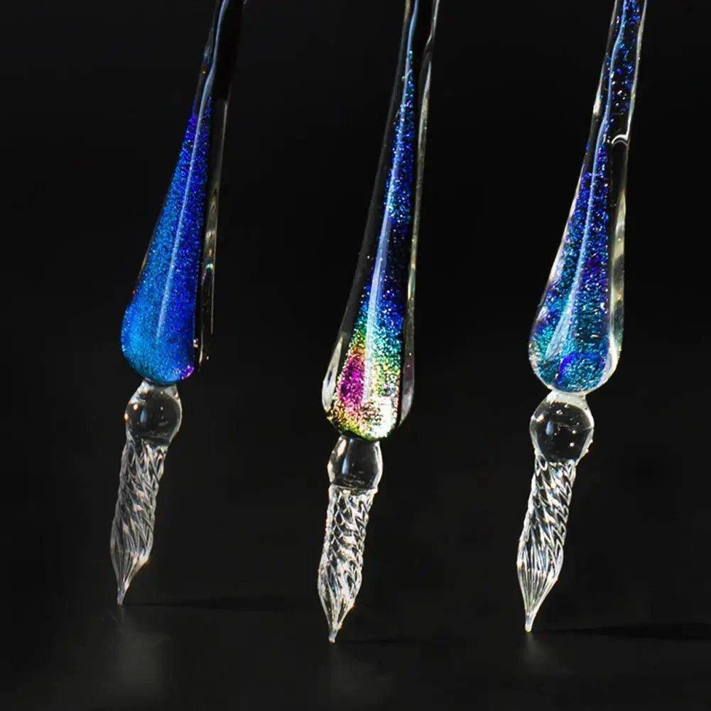 Rainbow Glass Fountain Pen Water Set – Elevate Your Writing with Timeless Elegance - Home Kartz