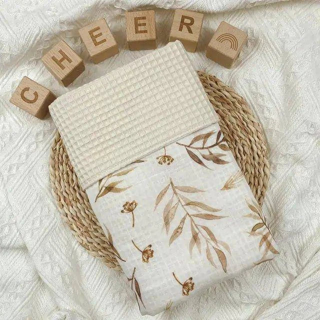 Soft and Versatile: Cotton Waffle Baby Swaddle Blanket - Home Kartz