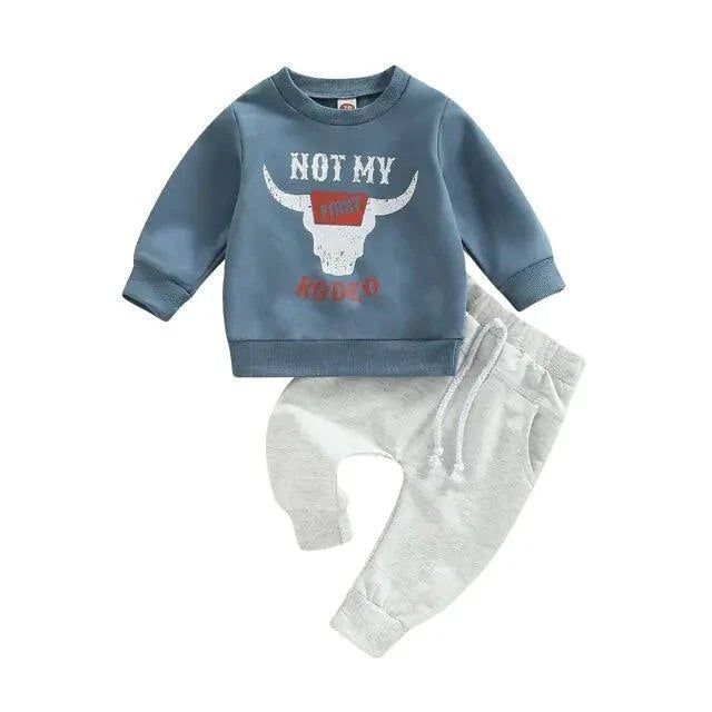 Stylish Cow Head Print Baby Boy Clothes Set - Home Kartz