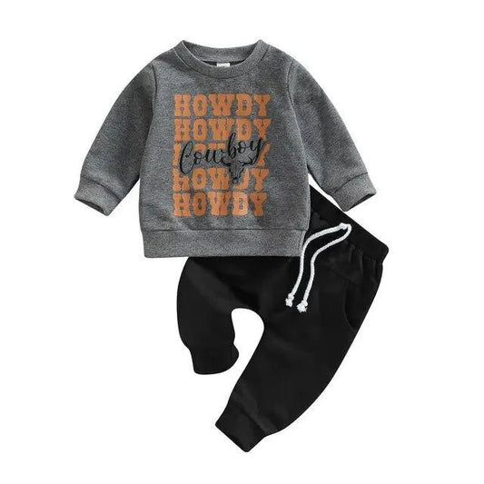 Stylish Cow Head Print Baby Boy Clothes Set - Home Kartz