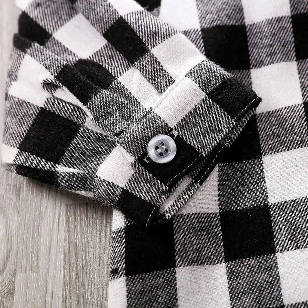 Stylish and Comfortable Baby Plaid Onesie Jumpsuit - Perfect for All Seasons - Home Kartz