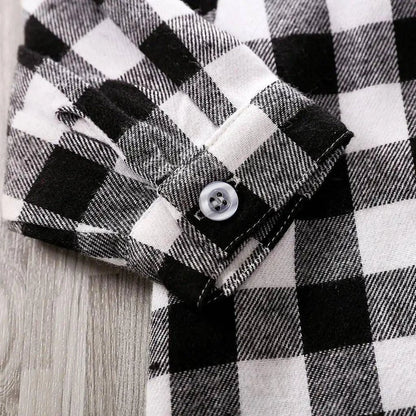 Stylish and Comfortable Baby Plaid Onesie Jumpsuit - Perfect for All Seasons - Home Kartz