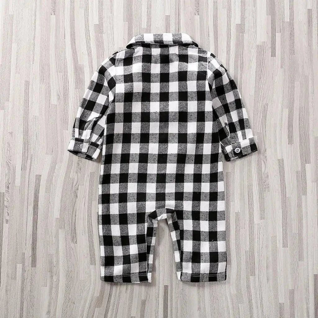 Stylish and Comfortable Baby Plaid Onesie Jumpsuit - Perfect for All Seasons - Home Kartz