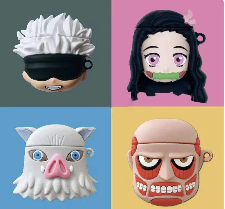 Transform Your AirPods with Anime-Themed Silicone Earphone Cases – Demon Slayer & Kamado Nezuko Designs - Home Kartz