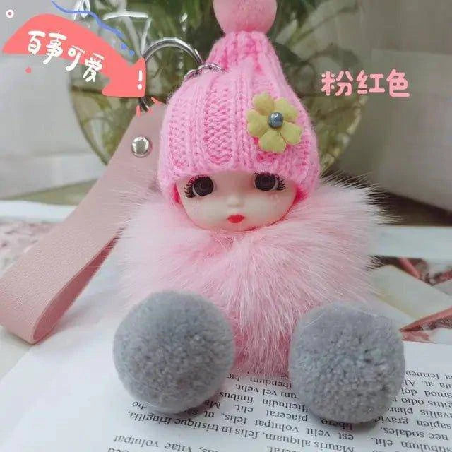 Add Charm to Your Belongings with the Cute Expression Face Baby Pompom Keychain! - Home Kartz