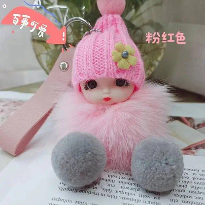 Add Charm to Your Belongings with the Cute Expression Face Baby Pompom Keychain! - Home Kartz