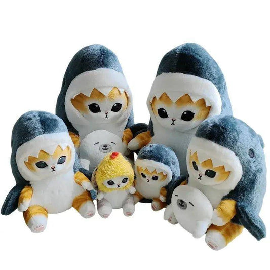 Cute Shark Cat Plush Keychain – Add Whimsy and Personality to Your Space - Home Kartz
