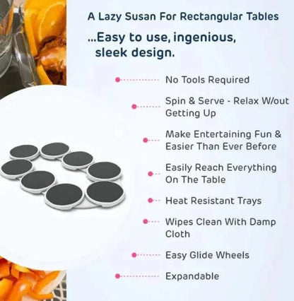 Food Tray – Rotating Portable Tray for Easy Dining and Sharing - Home Kartz