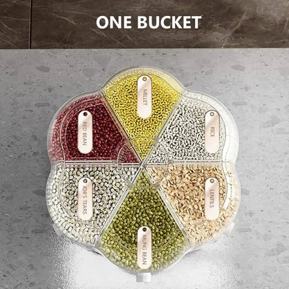 360° Rotating Grains Storage Box – Innovative Dry Food Dispenser for Effortless Kitchen Organization - Home Kartz