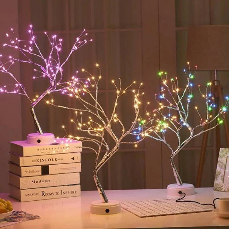 Enchanting 3D Copper Wire Fire Tree Pearl Night Light – Illuminate Your Space with Elegance 🌟 - Home Kartz