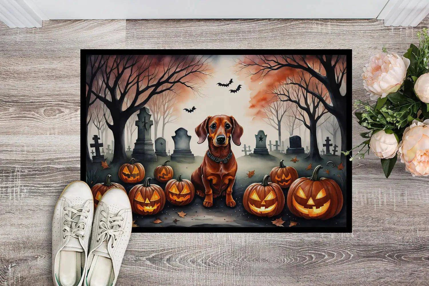 Halloween Dachshund Doormat – Durable, Non-Slip, Indoor & Outdoor Dog Art Decor - Home Kartz