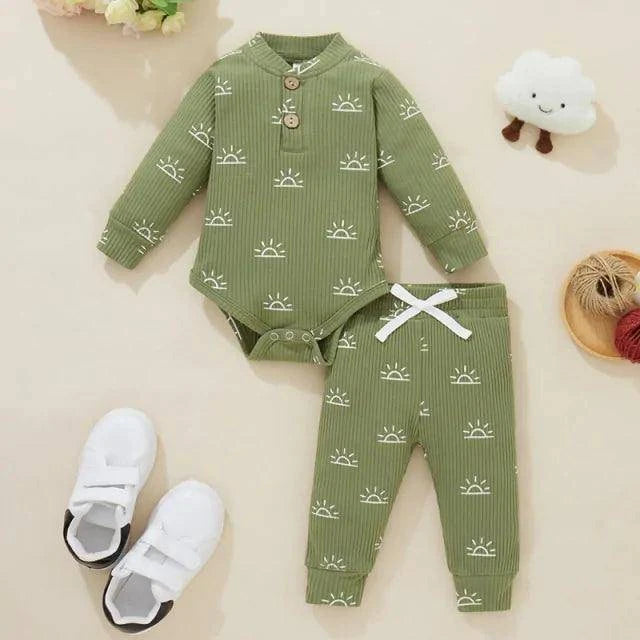 Introducing Our Adorable and Practical Newborn Fashion Bundle: Baby Bodysuits and Elastic Pants Set - Home Kartz
