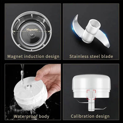 Mini Electric Food Chopper – Quick, Efficient & Safe | One-Touch Kitchen Powerhouse - Home Kartz