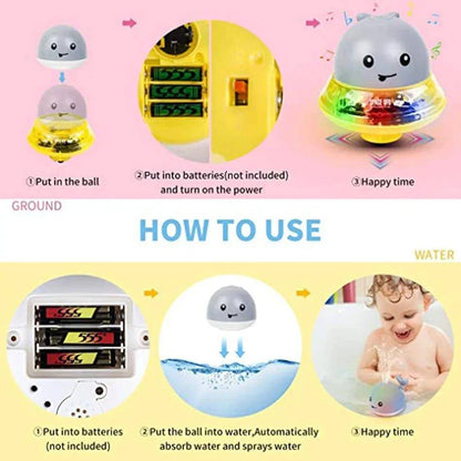 Spray Water Whale Toy | Interactive Bath Toy with Lights | Water Induction Whale for Kids - Home Kartz