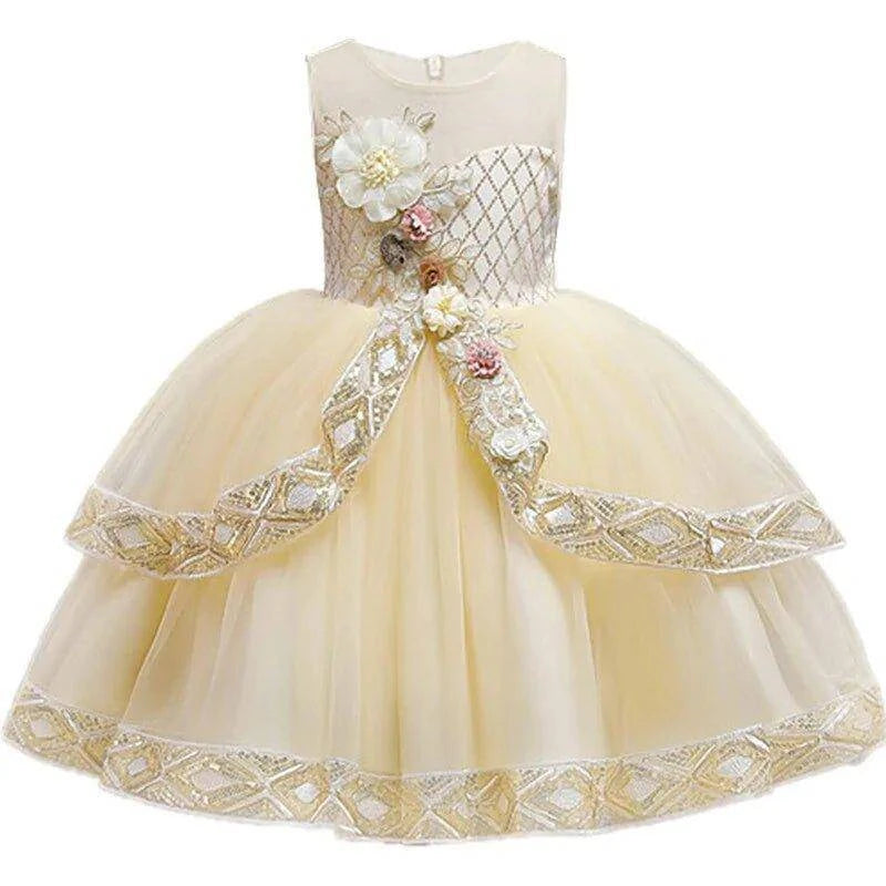 👗 Embroidered Birthday Party Dress for Girls | Elegant & Comfortable 🎉 - Home Kartz