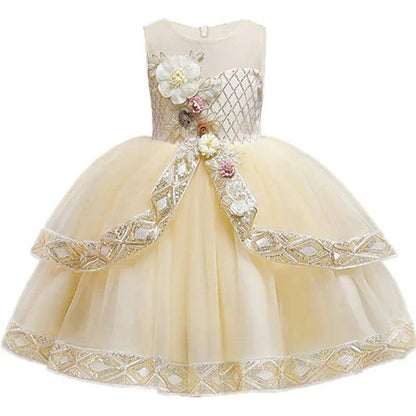 👗 Embroidered Birthday Party Dress for Girls | Elegant & Comfortable 🎉 - Home Kartz