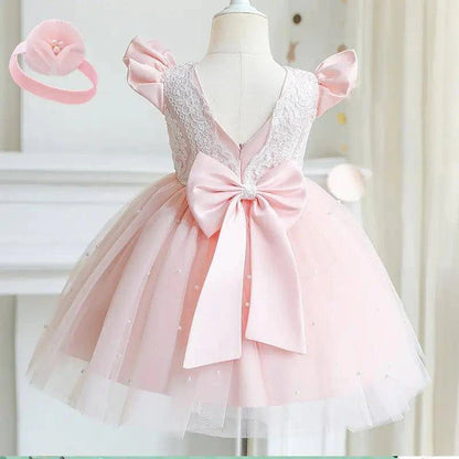 White Baby Baptism Dress with Ruffle Sleeves – Elegance for Your Baby’s Special Day - Home Kartz