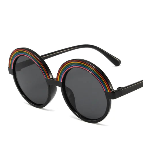 ✨ Rainbow Fun Meets Ultimate Eye Safety: Introducing the Retro Rainbow Cartoon Sunglasses for Kids! ✨ - Home Kartz