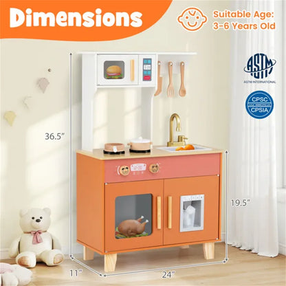 The Anti-Tip Dream Kitchen Play Set: Heirloom Quality Meets Total Peace of Mind. Realistic Faucet, Working Ice Dispenser, & 100% Non-Toxic