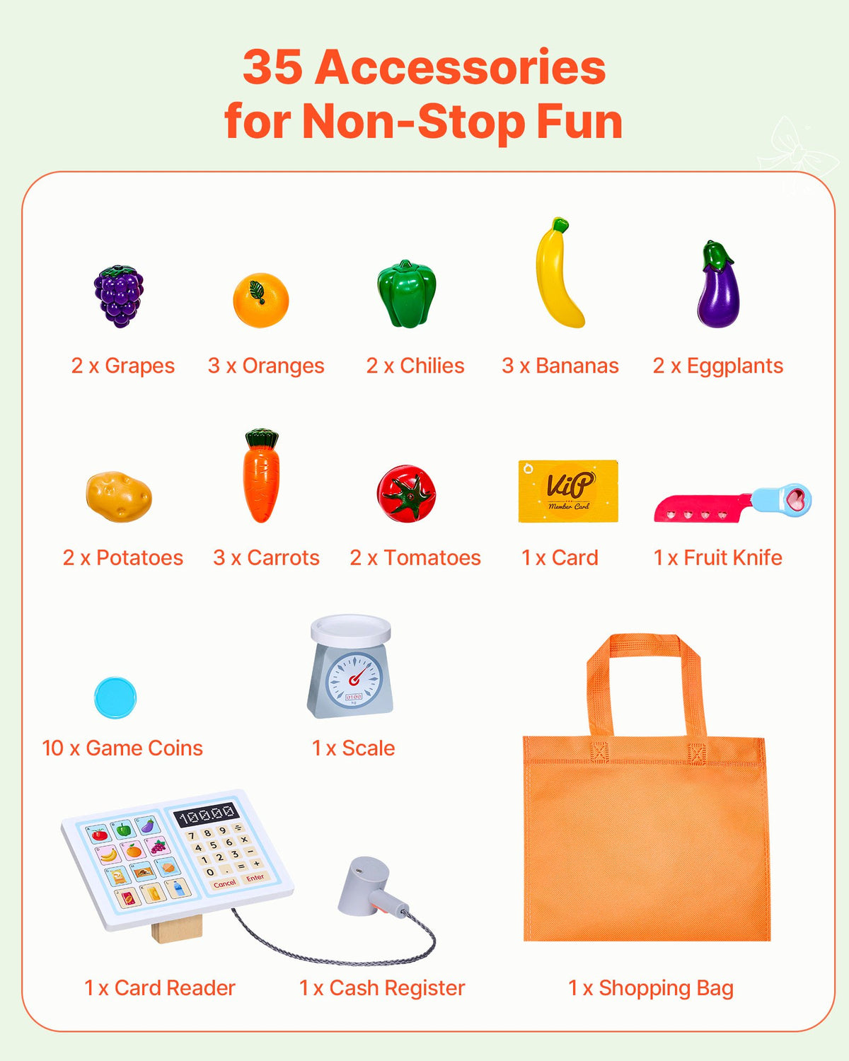Wooden Grocery Store Market Stand for Kids
