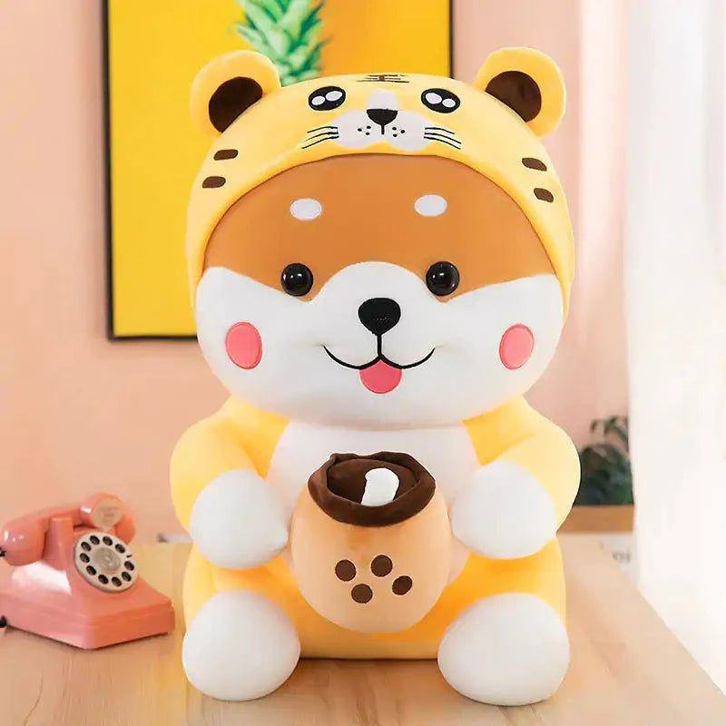 Feel the Warmth of Unconditional Love with Our Boba Drinking Shiba Plush Toy - Home Kartz