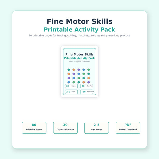 Fine Motor Skills Printable Activity Pack (80 Pages) | Ages 2–5