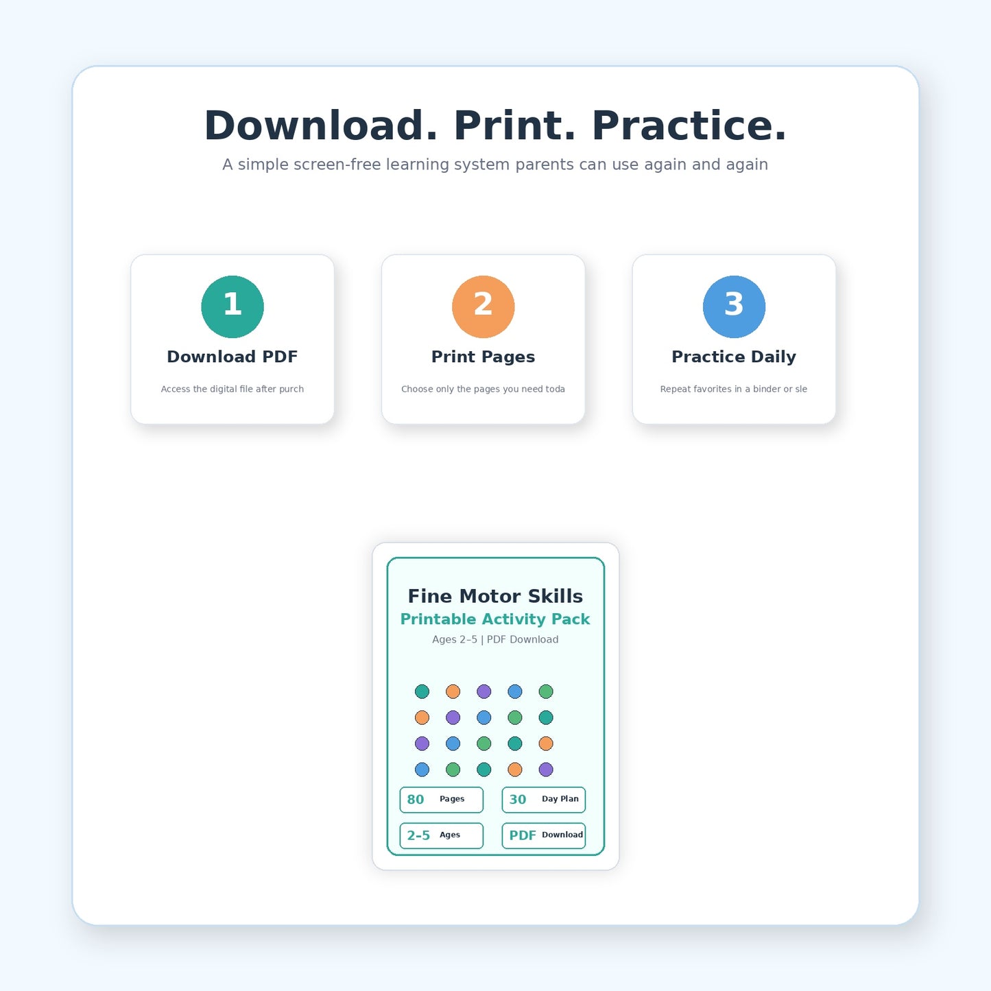 Fine Motor Skills Printable Activity Pack (80 Pages) | Ages 2–5