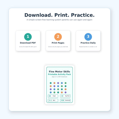 Fine Motor Skills Printable Activity Pack (80 Pages) | Ages 2–5
