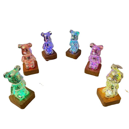 Transform Your Home with the Enchanting 3D Glass Fireworks Little Bear Night Light - Home Kartz