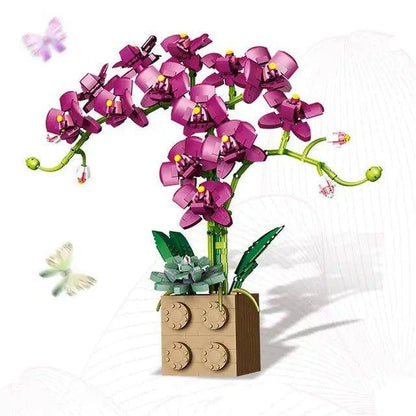 Flower Orchid Building Blocks Toy | Creative Puzzle For Kids - Home Kartz