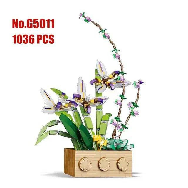 Flower Orchid Building Blocks Toy | Creative Puzzle For Kids - Home Kartz